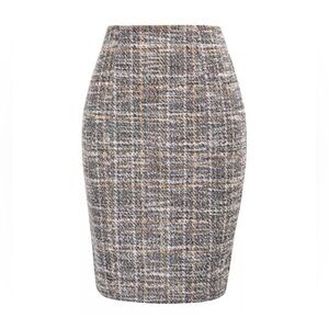 Kate Kasin Tweed Skirt Stretchy Sparkly Pencil Size Large NWT